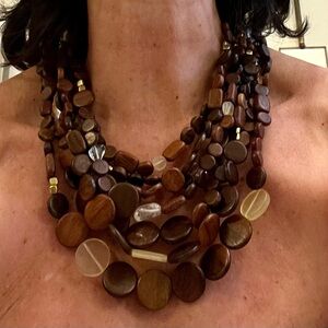 Vintage Jay Strongwater 7 Strand Choker and Earring Set